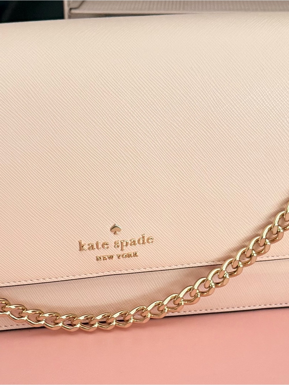 kate spade Blush Pink Leather Crossbody with Gold Chain - Picture 3 of 4